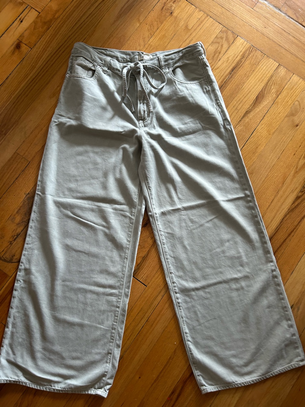 Madewell super wide jeans - light pale green colorway